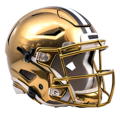 Fototapeta premium Gold football helmet detail closeup professional sports equipment