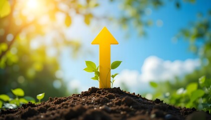 Growth indicator in nature outdoor garden photography bright day close-up sustainability concept