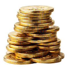 Golden coins stacked wealth and prosperity