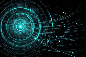 Futuristic HUD With Circular Radar and Motion Trails in a Digital Environment Showing Advanced Technology at Work