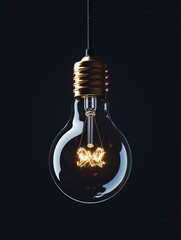 Closeup of a lightbulb with visible filament isolate on black background wallpaper