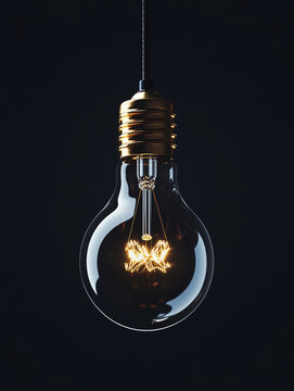 Closeup of a lightbulb with visible filament isolate on black background wallpaper