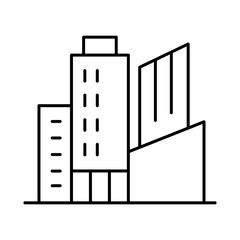 Buildings Line Editable Stroke Icon. Real Estate, City, Cityscape, House, Home, Apartment, Condominium, Hotel, Mall,  Town, Architecture Buildings Icons Vector Illustration