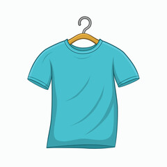 Green t-shirt with wooden hanger vector design
