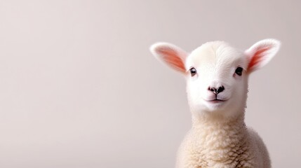 Naklejka premium Innocent lamb, soft focus, springtime