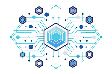 High tech circuit board with bright glowing lines and interconnected nodes, depicting advanced technology and digital innovation Tech Background