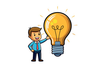 Business person holding glowing lightbulb, symbolizing bright idea, innovation, and creativity, inspiring thoughts in the office Tech Background