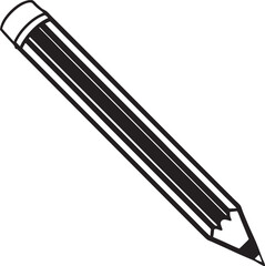 black pencil isolated on white