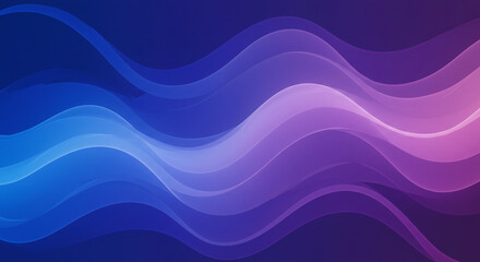 Fototapeta premium Smooth, flowing waves of color transition from deep blue to vibrant purple, creating a soft, abstract gradient. 