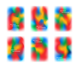 Set of vibrant abstract vector posters with fluid gradient meshes and soft transitions. Perfect for creative projects, modern web design, and digital art with a bold, contemporary aesthetic