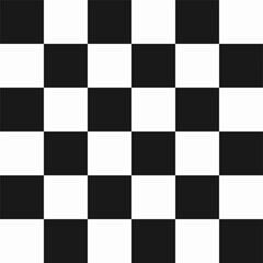 Seamless black and white chess checkered grid pattern in Memphis style. Geometric vector design for backgrounds and wallpapers. Modern and hipster aesthetics