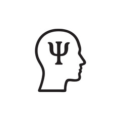 human head with psychology logo