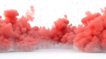 Fototapeta premium Explosive Smoke Cloud on White Background Isolated for Creative Use