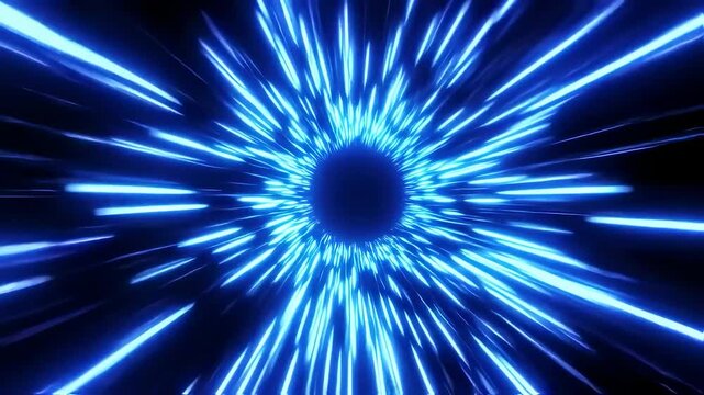 Animation of blue lights through space