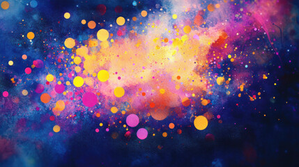 A vibrant, abstract network, reminiscent of a scientific lattice, bursts forth in a symphony of vibrant watercolor splatters, creating a dynamic and eye-catching illustration perfect for advertising, 