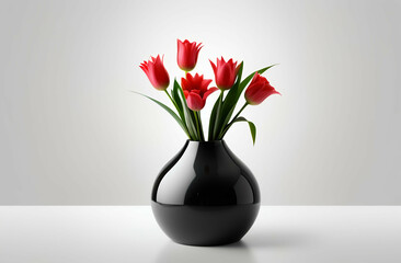 Fototapeta premium Modern indoor vase isolate on white background