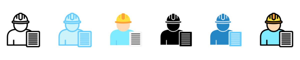 Paperwork multi style, mini illustration icon. use for modern concept, print, UI, UX kit, web and app development. Vector EPS 10, related to labor day, industry, worker.