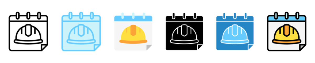 Calendar multi style, mini illustration icon. use for modern concept, print, UI, UX kit, web and app development. Vector EPS 10, related to labor day, industry, worker.