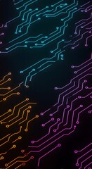 Neon Circuit Board: Gradient Tech Abstract