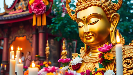 Fototapeta premium golden budha statue