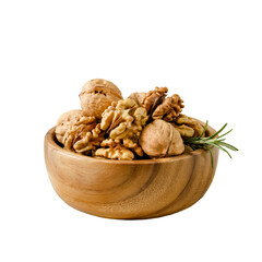 walnuts in a wooden bowl