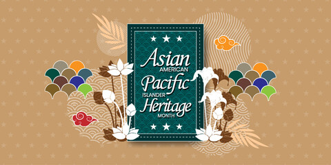 Asian American and Pacific Islander Heritage Month. Vector for Poster, card, banner and background. vector Illustration