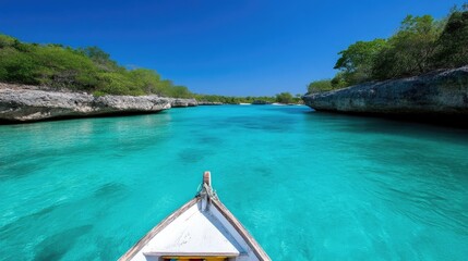 Turquoise waters, pristine cove, tropical paradise
