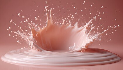 Pink liquid crown splash on surface