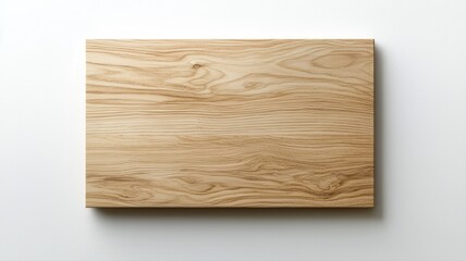 Naklejka premium Wooden Cutting Board on White Surface wood board wooden cutting cutting board texture grain shadow
