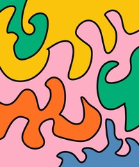 Hand Drawing Illustration Abstract Shape Retro Background Vintage