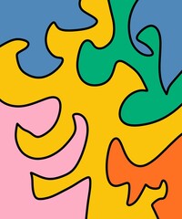 Hand Drawing Illustration Abstract Shape Retro Background Vintage