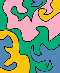 Hand Drawing Illustration Abstract Shape Retro Background Vintage