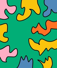 Hand Drawing Illustration Abstract Shape Retro Background Vintage