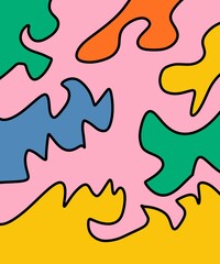 Hand Drawing Illustration Abstract Shape Retro Background Vintage