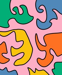 Obraz premium Hand Drawing Illustration Abstract Shape Retro Background Vintage