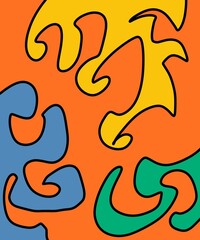 Obraz premium Hand Drawing Illustration Abstract Shape Retro Background Vintage