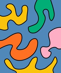 Hand Drawing Illustration Abstract Shape Retro Background Vintage