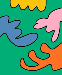 Hand Drawing Illustration Abstract Shape Retro Background Vintage