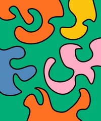 Hand Drawing Illustration Abstract Shape Retro Background Vintage