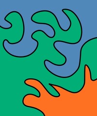 Hand Drawing Illustration Abstract Shape Retro Background Vintage