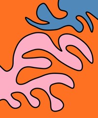 Hand Drawing Illustration Abstract Shape Retro Background Vintage