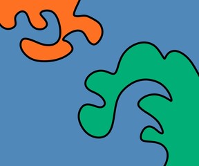 Hand Drawing Illustration Abstract Shape Retro Background Vintage