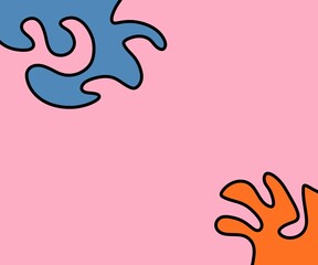 Hand Drawing Illustration Abstract Shape Retro Background Vintage