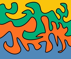 Hand Drawing Illustration Abstract Shape Retro Background Vintage