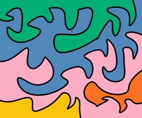 Hand Drawing Illustration Abstract Shape Retro Background Vintage