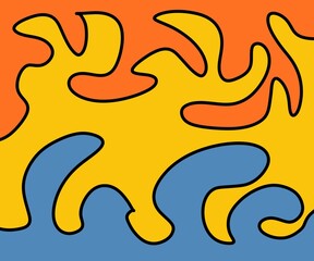 Hand Drawing Illustration Abstract Shape Retro Background Vintage