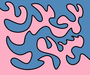 Hand Drawing Illustration Abstract Shape Retro Background Vintage