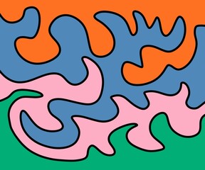 Hand Drawing Illustration Abstract Shape Retro Background Vintage