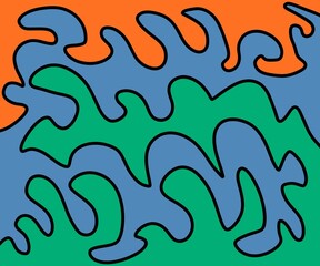 Hand Drawing Illustration Abstract Shape Retro Background Vintage