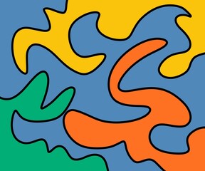 Hand Drawing Illustration Abstract Shape Retro Background Vintage